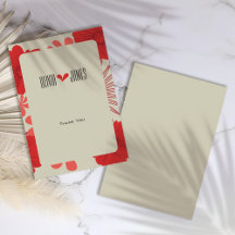 Romantische Rode Bloemen Trouwen Dank u kaart