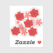 Romantische Rode Bloemen Trouwstickers Sticker (Vel)