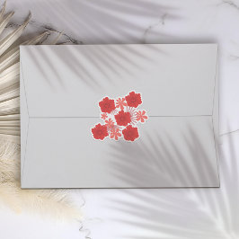 Romantische Rode Bloemen Trouwstickers Sticker