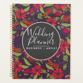 Romantische rode bloemige tulpen rozentuin bruilof planner