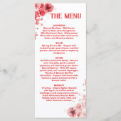 Romantische rode bloemmenu's, trouwmenu's menu (Voorkant)