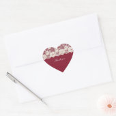 Romantische rode bloemsluiers bruiloftsdouche hart sticker (Envelop)