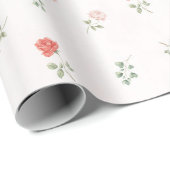 Romantische Rode Blos Rode Rozen Liefde Cadeaupapier (Rol Hoek)
