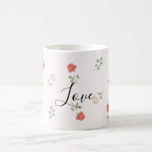 Romantische Rode Blos Rode Rozen Liefde Koffiemok