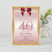 Romantische Rode Boog & Sparkly Glitter 40ste Verj Kaart (Staand voorkant)