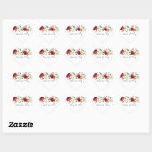 Romantische rode crème Rozen bruiloft Hart Sticker (Vel)