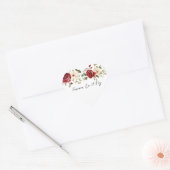 Romantische rode crème Rozen bruiloft Hart Sticker (Envelop)