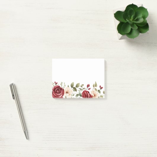 Romantische rode crème Rozen bruiloft Post-it® Notes (Kantoor)