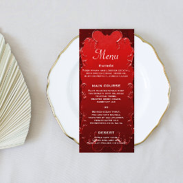 Romantische Rode Elegantie: Sieraad Vintage Bruilo Menu