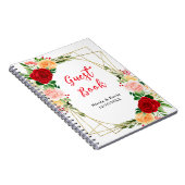 Romantische rode en oranje rozen notitieboek (Rechterzijde)