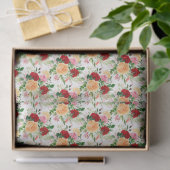 Romantische rode en oranje rozen  tissuepapier (Geschenk)