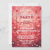 Romantische rode en roze harten Valentijnsdag Part Kaart (Voorkant)