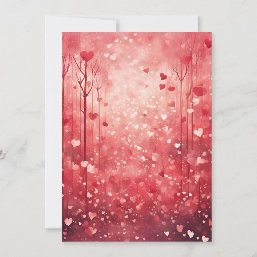 Romantische rode en roze harten Valentijnsdag Part Kaart (Achterkant)