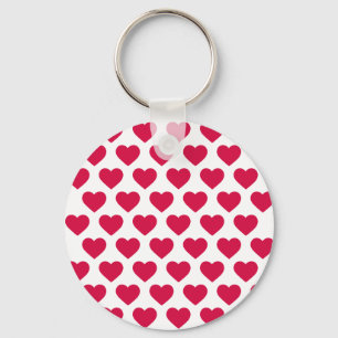 Romantische Rode En Witte Hartjes Liefde - Trouwe Sleutelhanger