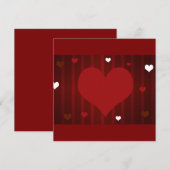 Romantische Rode en Witte Hou Van Mij Hart Valenti Kaart (Voorkant / Achterkant)