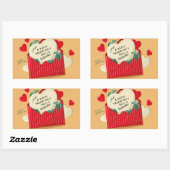 Romantische Rode Envelope Hart Valentijn  Rechthoekige Sticker (Vel)