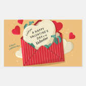 Romantische Rode Envelope Hart Valentijn  Rechthoekige Sticker (Voorkant)
