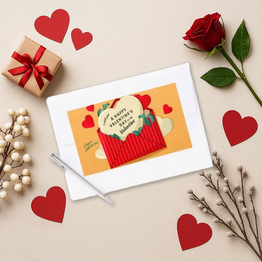 Romantische Rode Envelope Hart Valentijn  Rechthoekige Sticker