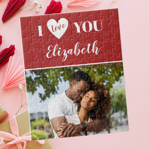 Romantische Rode Foto Ik Hou van Jou Valentijnsdag Legpuzzel