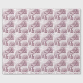 Romantische  Rode Franse Toile de Jouy Cupids Cadeaupapier (Vlak)