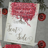 Romantische Rode Hart Blad Boom Bruiloft Reclamebord Met Voetstuk