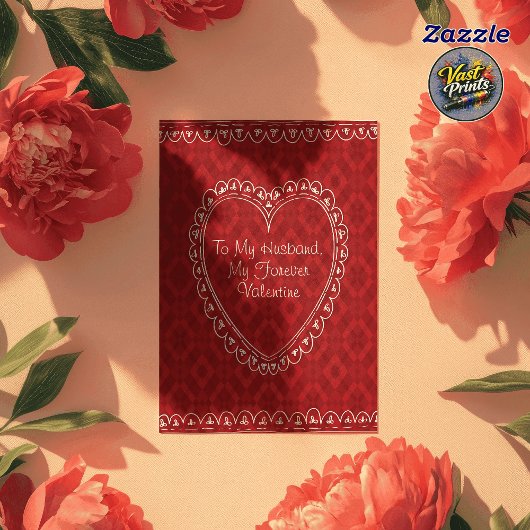 Romantische Rode Hart Echtgenoot Valentijnsdag Kaart