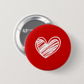 Romantische Rode Hart Speld Ronde Button 5,7 Cm (Voorkant /achterkant)