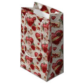 Romantische Rode Hart Valentijn Klein Cadeauzakje (Voorkant Gekanteld)