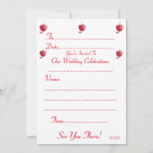 Romantische rode hart vormige kaars voor bruiloft kaart (Achterkant)