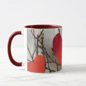 Romantische rode harten accent koffiemok | Schatti Mok (Links)