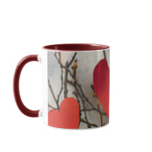 Romantische rode harten accent koffiemok | Schatti