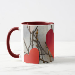 Romantische rode harten accent koffiemok | Schatti Mok
