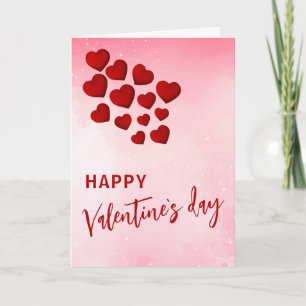 Romantische Rode Harten Gelukkige Valentijnsdag  Feestdagen Kaart