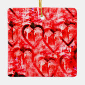 Romantische rode harten keramisch ornament (Voorkant)