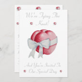 Romantische rode harten met witte boog voor bruilo kaart (Voorkant / Achterkant)