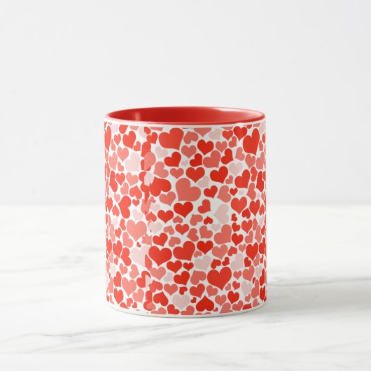 Romantische Rode Harten Mok - Liefde & Koffie Cup (Midden)