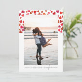 Romantische Rode Harten Valentijnsdag Fotokaart Kaart (Staand voorkant)