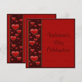 Romantische Rode Harten Valentijnsdag Viering Kaart (Voorkant / Achterkant)