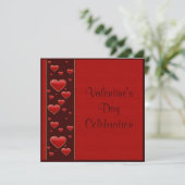 Romantische Rode Harten Valentijnsdag Viering Kaart (Staand voorkant)