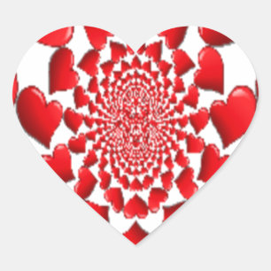 Romantische rode hartenpatroon kunstprint hart sticker