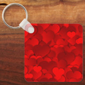 Romantische Rode Hartjes Textuurpatroon-19909 Sleutelhanger (Voorkant)