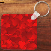 Romantische Rode Hartjes Textuurpatroon-19909 Sleutelhanger (Achterkant)