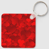Romantische Rode Hartjes Textuurpatroon-19909 Sleutelhanger (Achterkant)