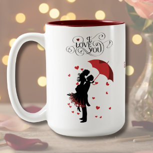 Romantische Rode Ik Hou Van Jou Soulmate Tweekleurige Koffiemok