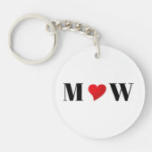 Romantische rode initialen schattig sleutelhanger (Voorkant)