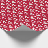 Romantische rode kant harten Valentijnsdag Patroon Cadeaupapier (Hoek)