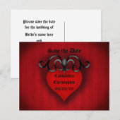 Romantische rode liefde hart gotische middeleeuwse aankondigingskaart (Voorkant / Achterkant)