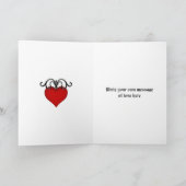 Romantische rode liefde hart gotische middeleeuwse feestdagen kaart (Binnen)