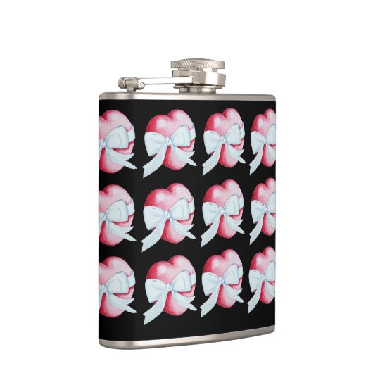 romantische rode liefde hart witte boeg heupfles (Rechts)