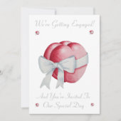 romantische rode liefde hart witte boegengagerie kaart (Voorkant)